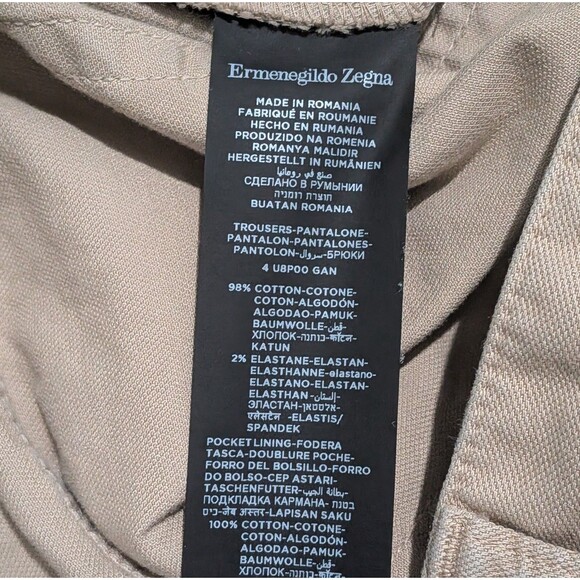 Ermenegildo Zegna Pants Mens 38 (36x30) Trousers Tan - Picture 6 of 8